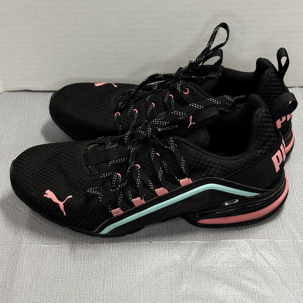 Puma Axelion Womens Running Shoes Size 11 Black Pink New - Picture 3 of 9